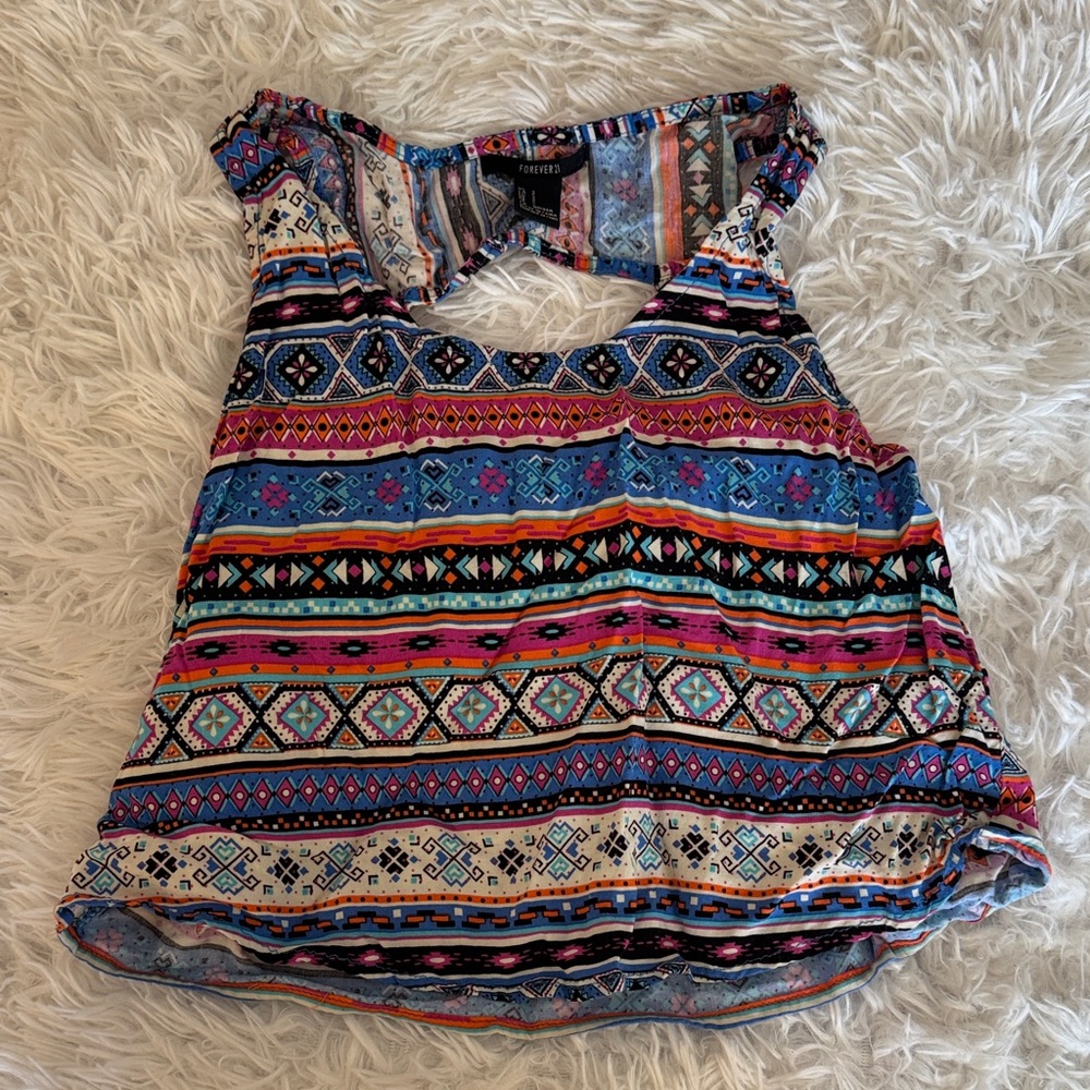 Forever 21 Multicolor Patterned Tank Top